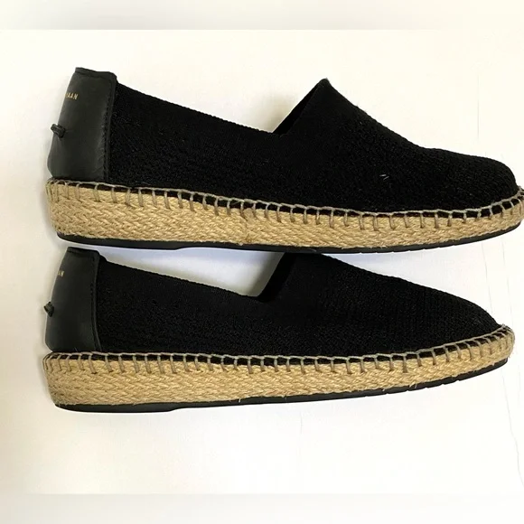 Women’s Cole Haan Pinch Maine Classics Grand OS Black Knit/Jute Espadrilles 8.5B - Picture 3 of 8